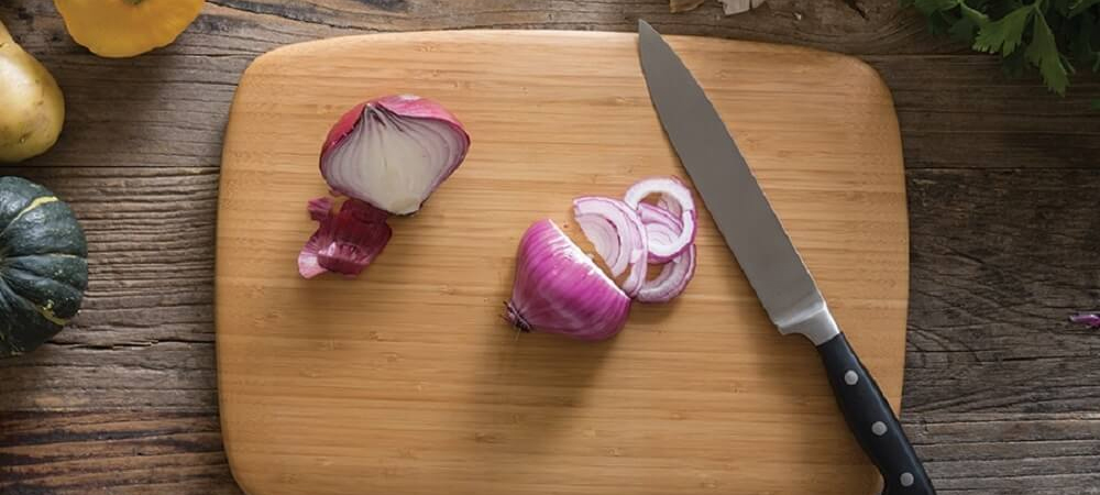 Bamboo Cutting Board W/Knife