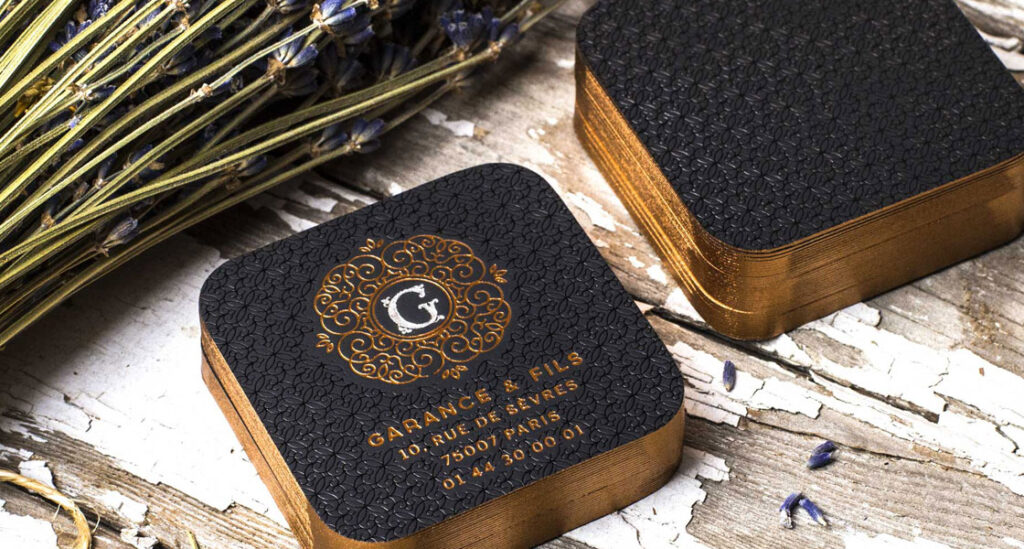 How To Create A black edge business cards With Metallic Foiling