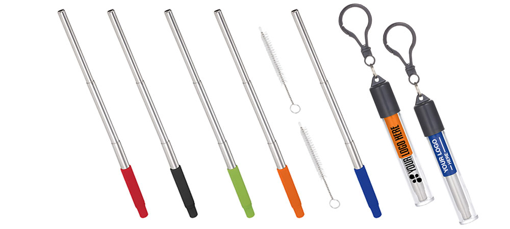  Branded Reusable Straws 